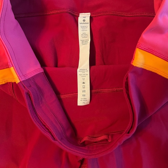 Lululemon Wild Twist 7/8 25” Tight Leggings Ruby Red Fuchsia Pink Amber Size 10 - Picture 7 of 12